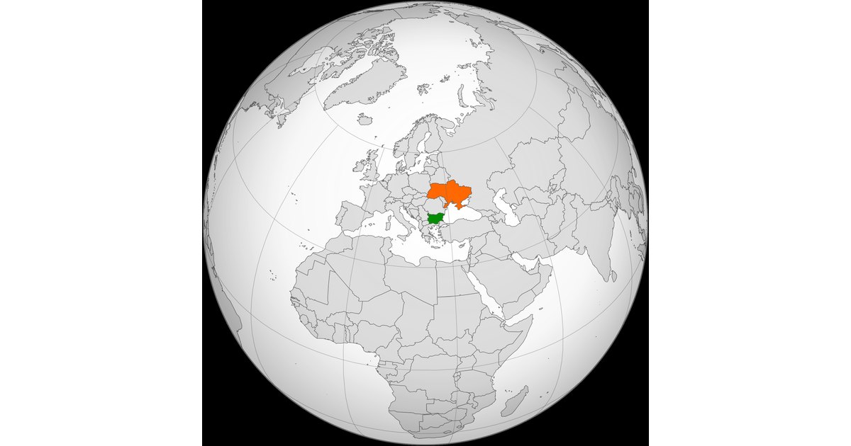 Locator map highlighting Ukraine and Bulgaria in Europe.