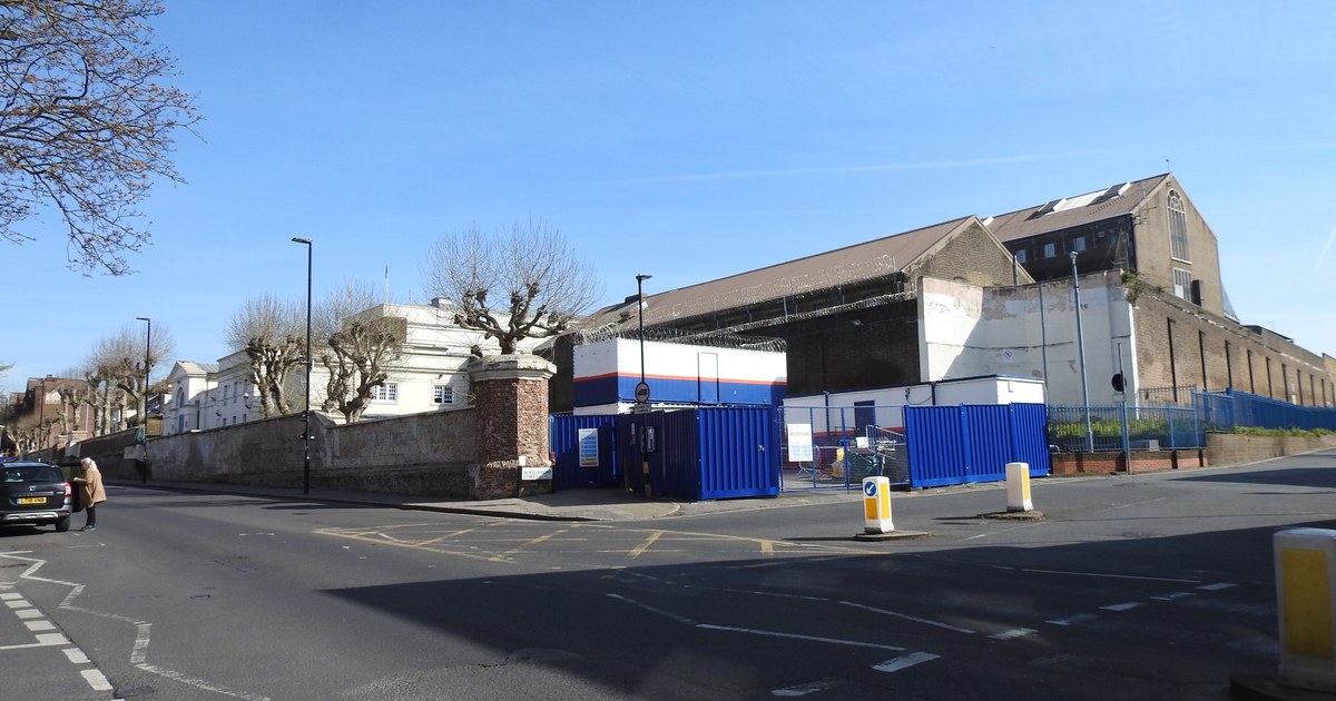 Exterior walls and buildings of HMP Pentonville in London.