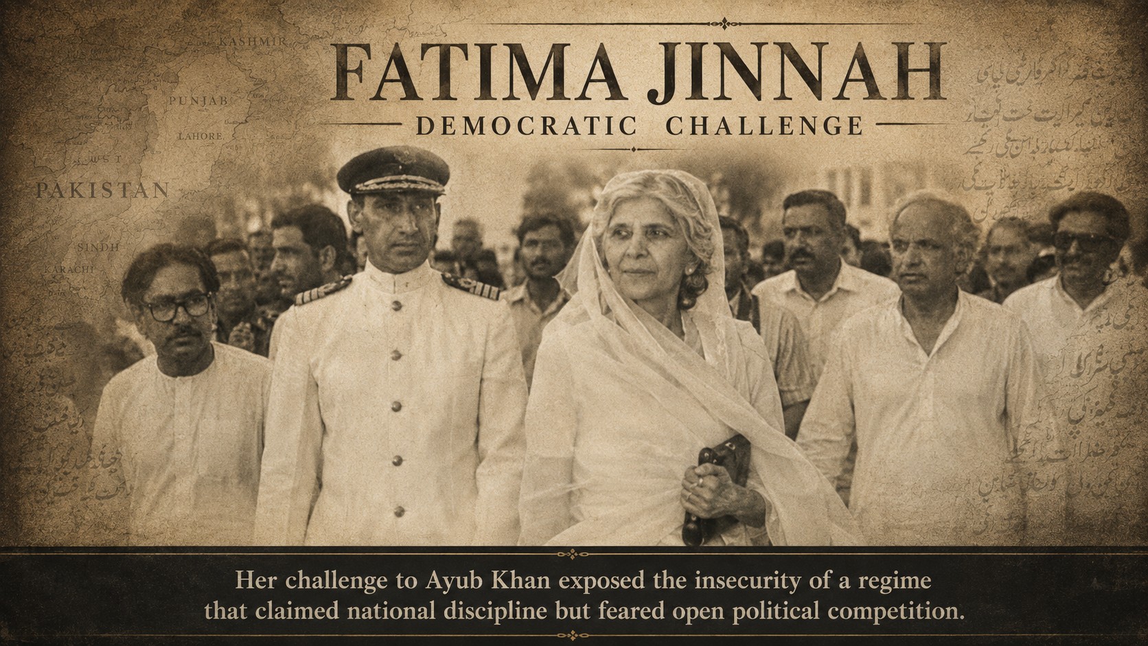 Fatima Jinnah pictured during her contest against Ayub Khan.