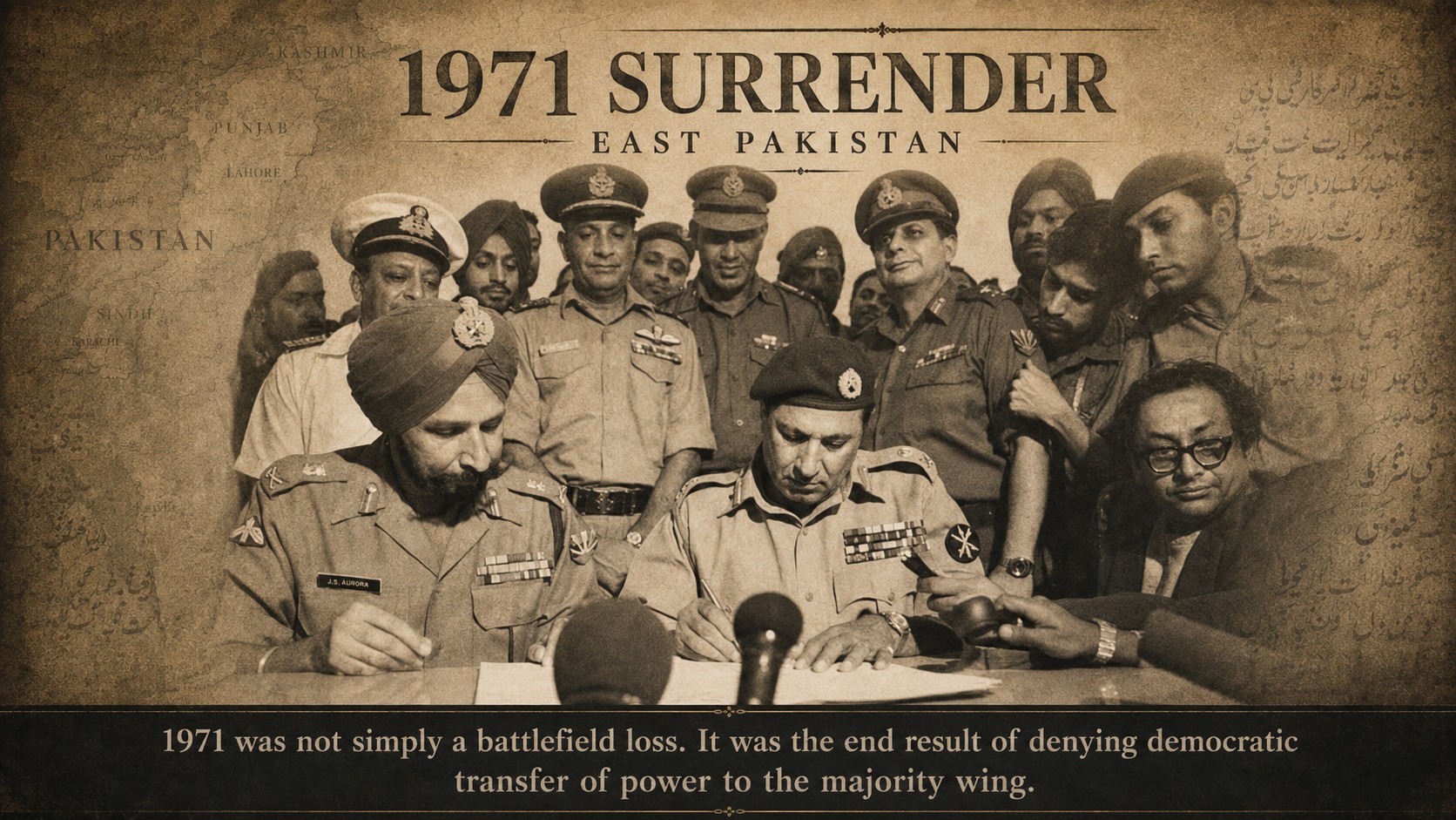 The 1971 surrender in East Pakistan.