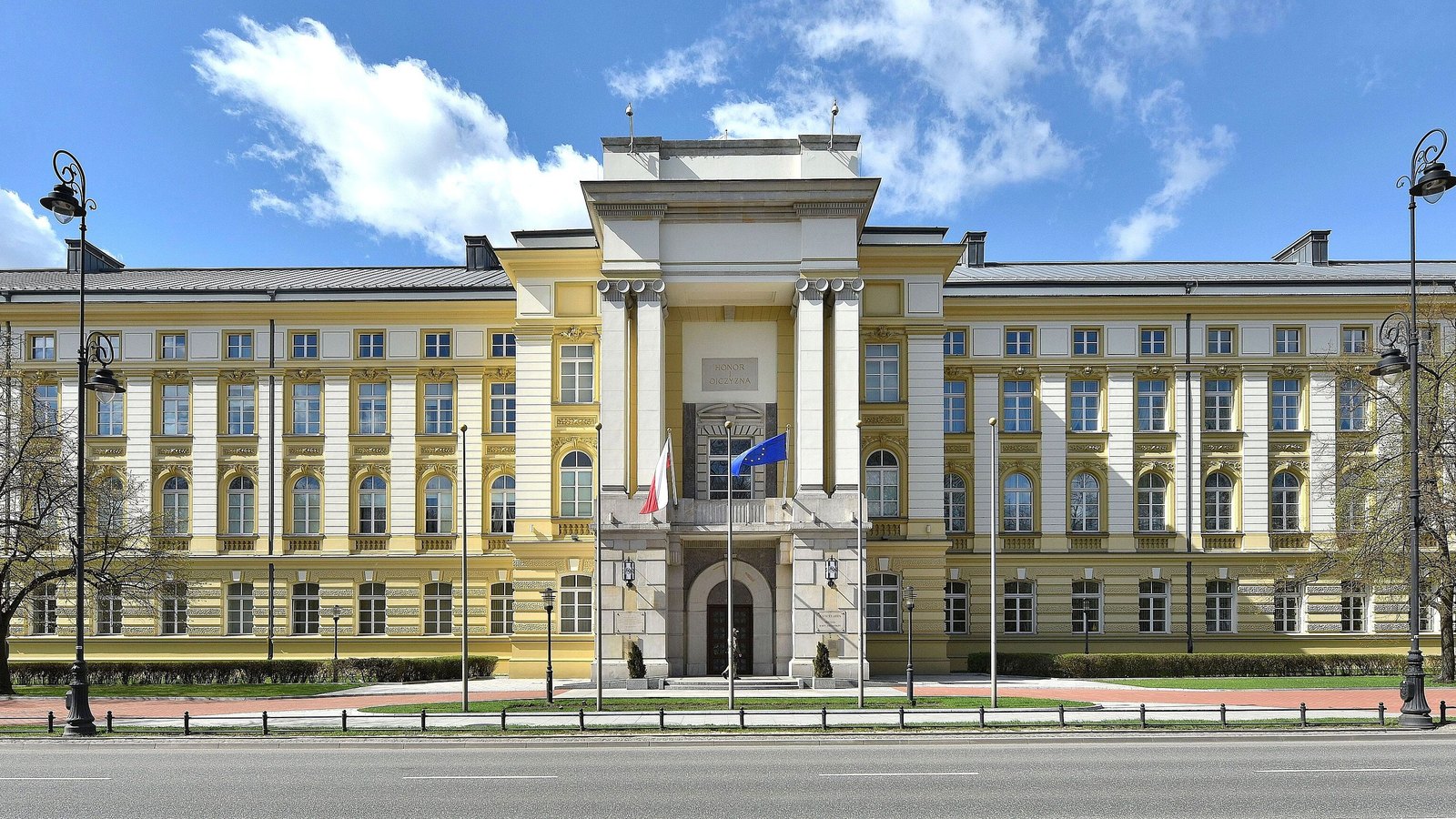 The Chancellery of the Prime Minister building in Warsaw, Poland.