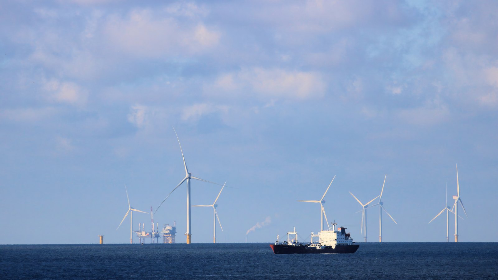 A large oil tanker travelling at sea.