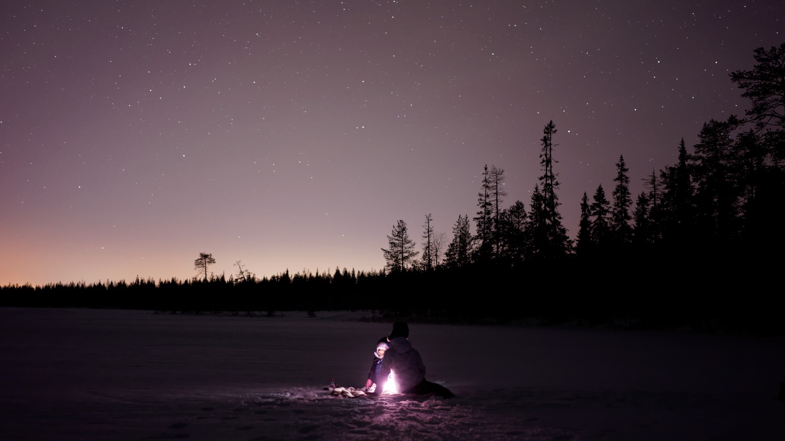 A winter landscape near Rovaniemi in northern Finland.