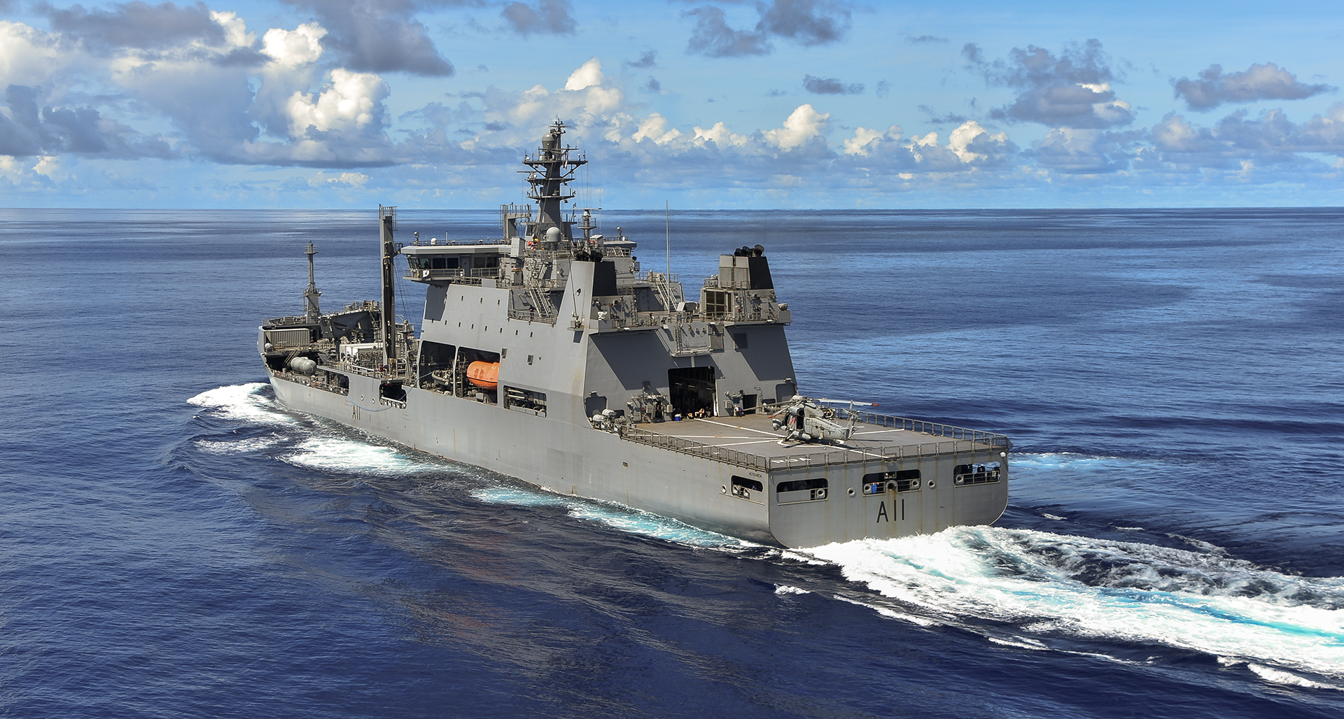 Naval vessel underway in the western Pacific, used as a contextual image for New Zealand's Taiwan Strait transit.