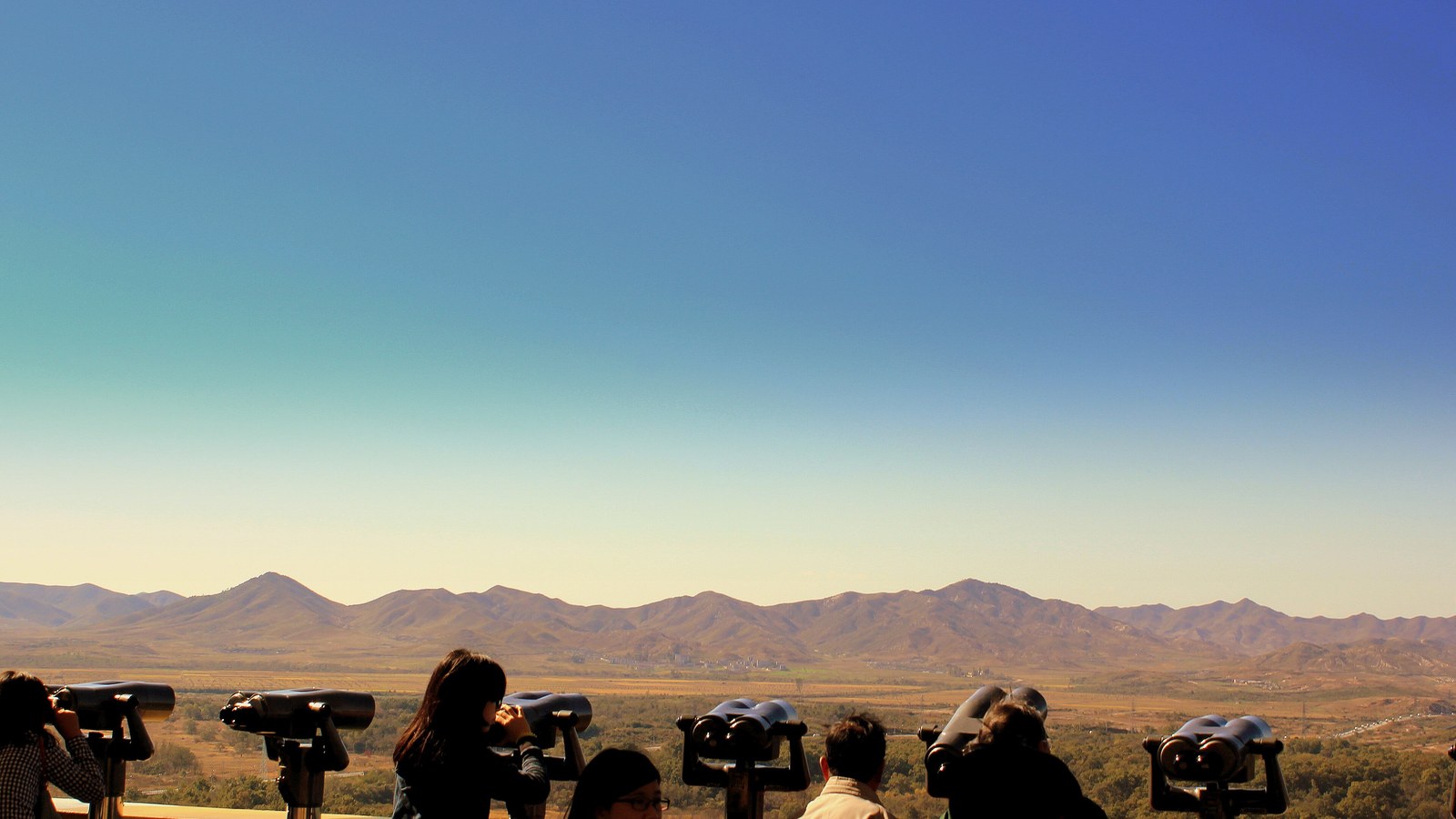 View across the Korean Demilitarised Zone from the South Korean side