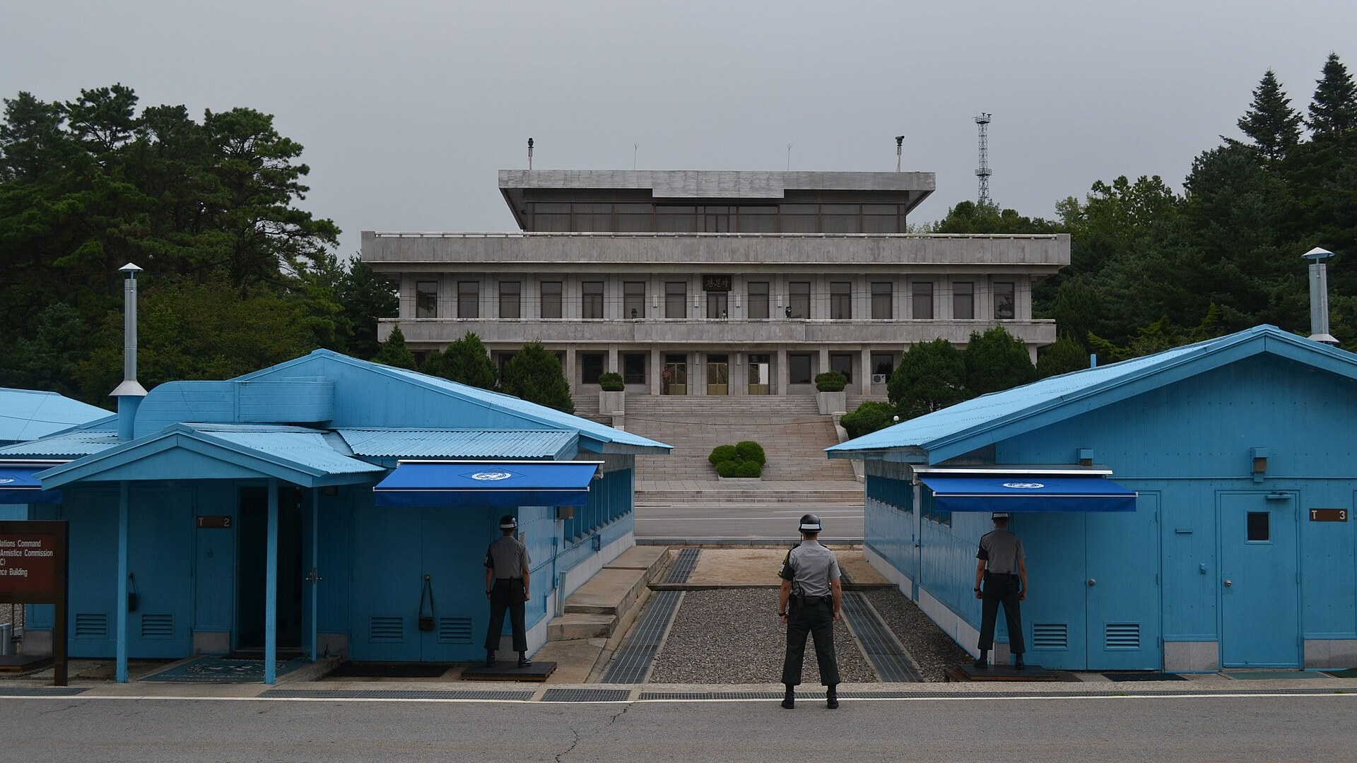 View across the Korean Demilitarised Zone from the South Korean side
