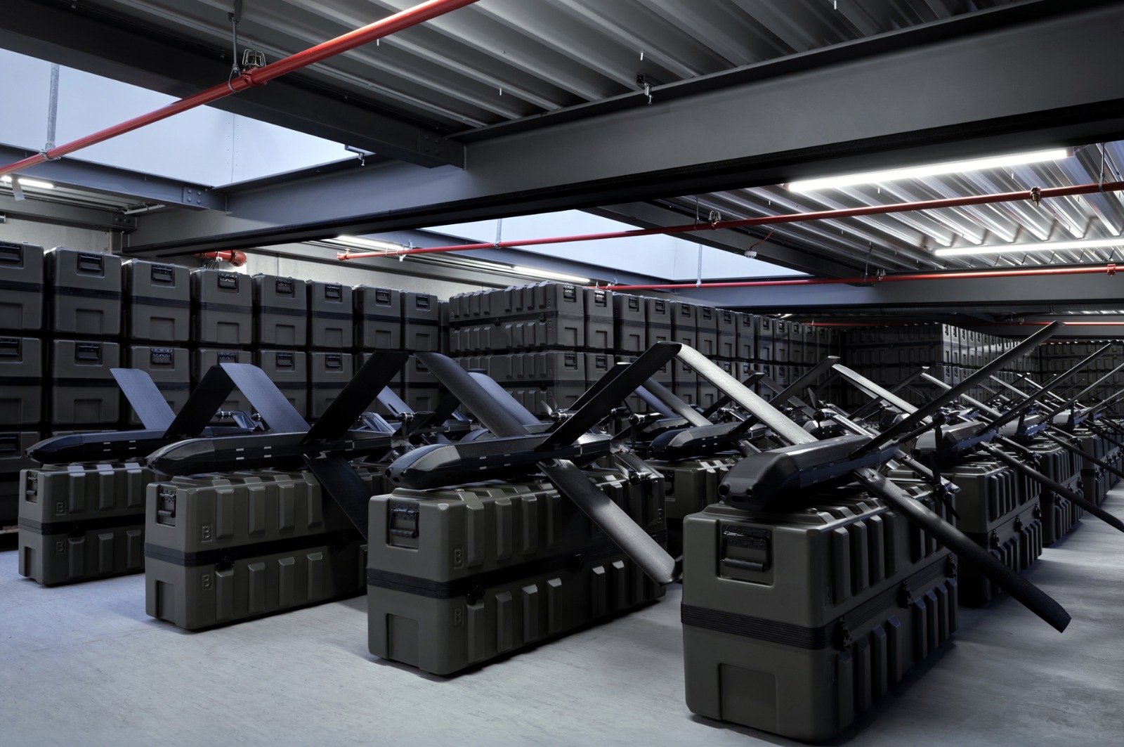 Defence equipment stored inside a Helsing facility.
