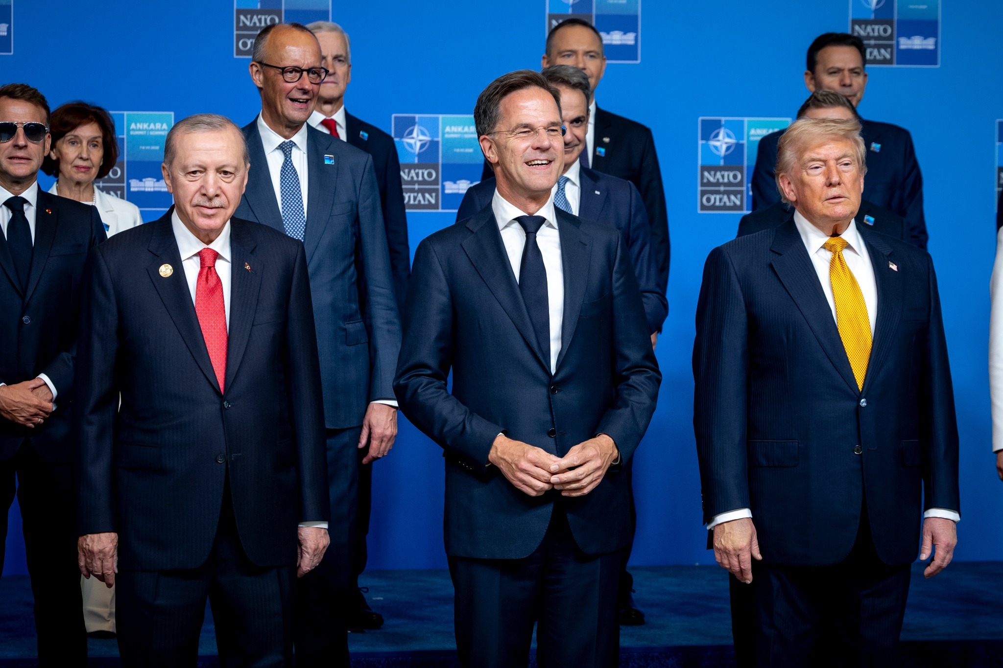 Recep Tayyip Erdogan, Mark Rutte and Donald Trump at the 2026 NATO Summit in Ankara.