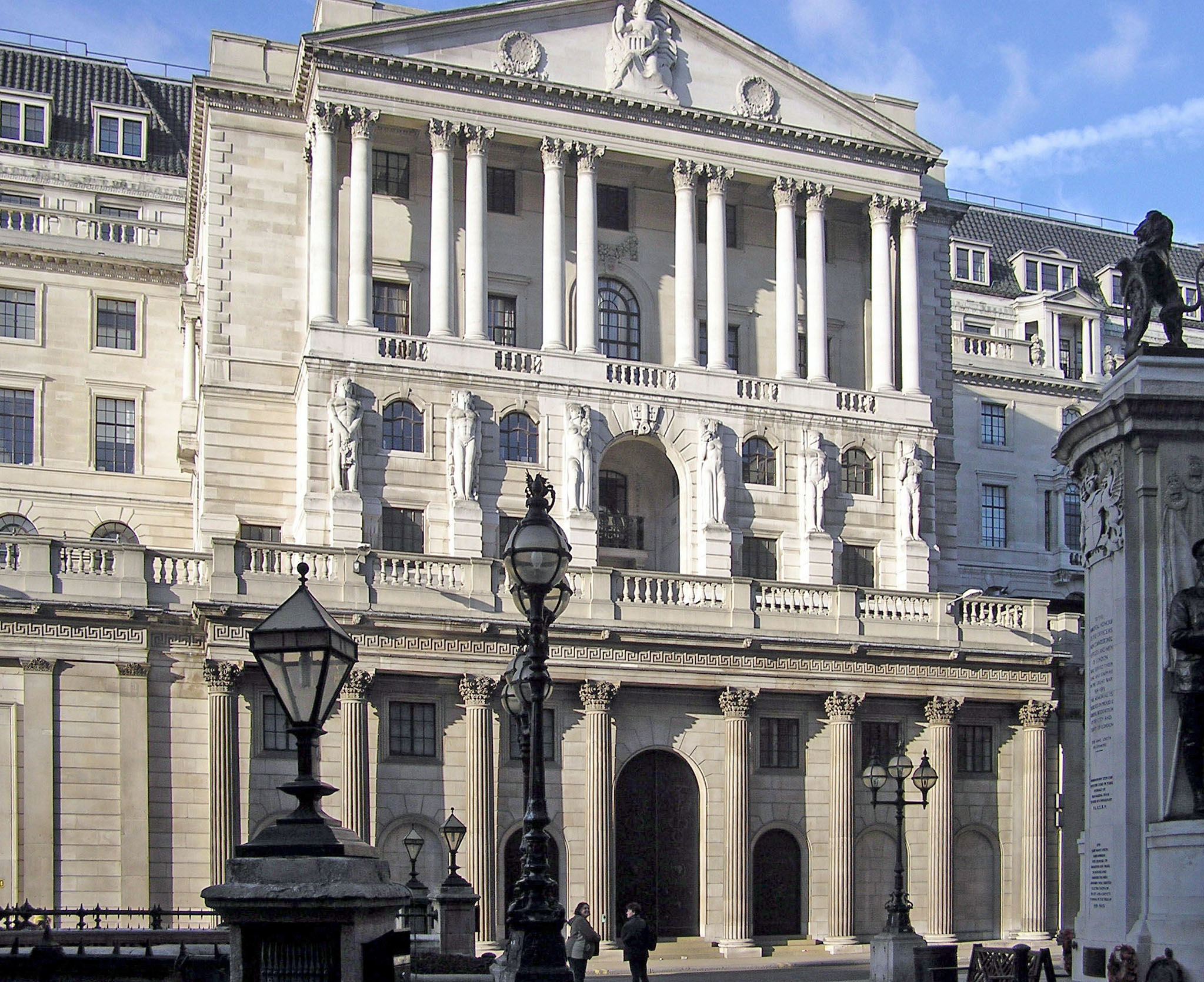The Bank of England building on Threadneedle Street in London.