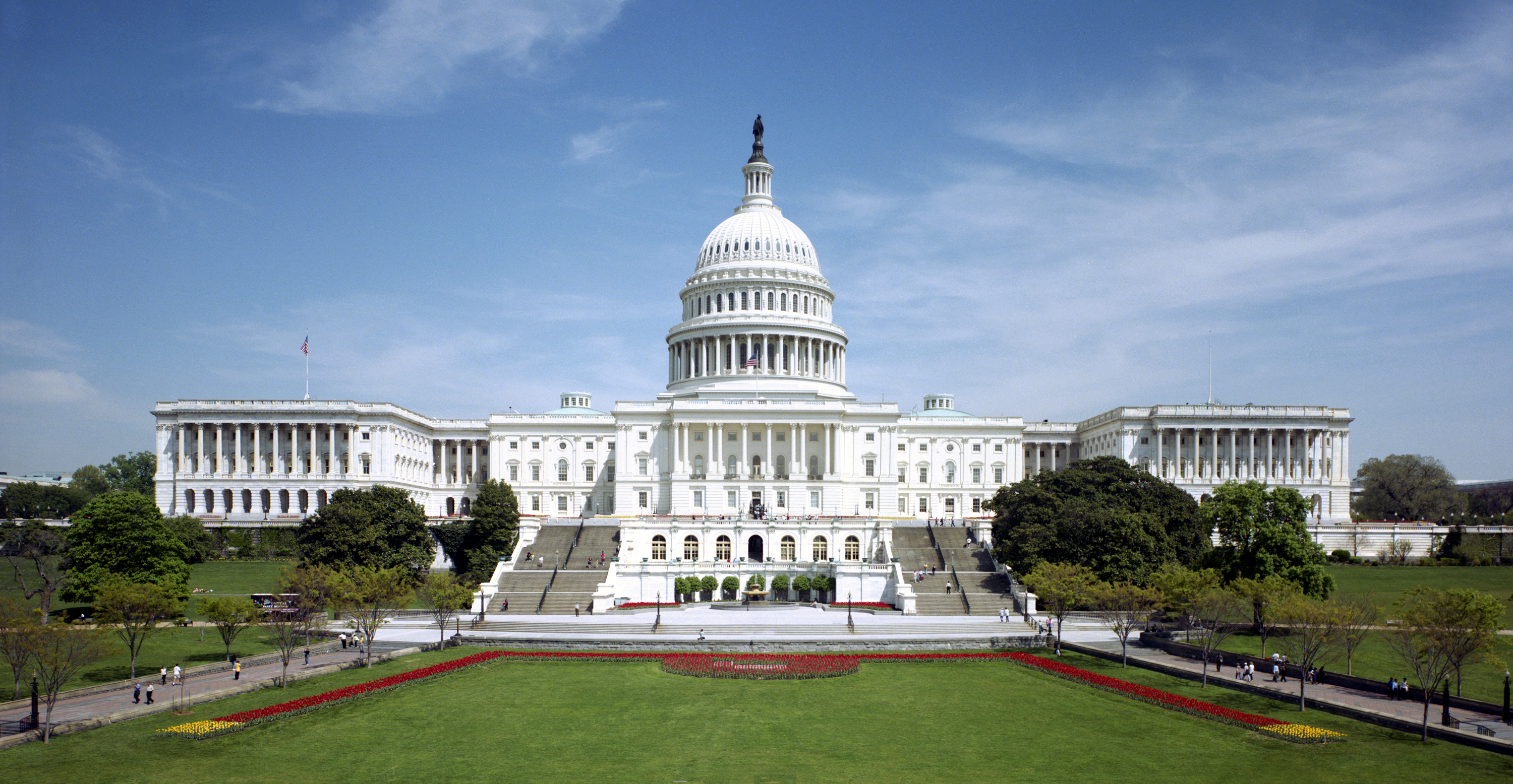 The west front of the United States Capitol building in Washington, DC.