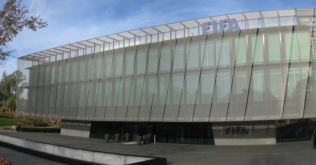 Modern FIFA headquarters building in Zurich, Switzerland.