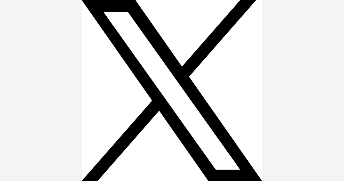 Black X platform logo on a plain background.