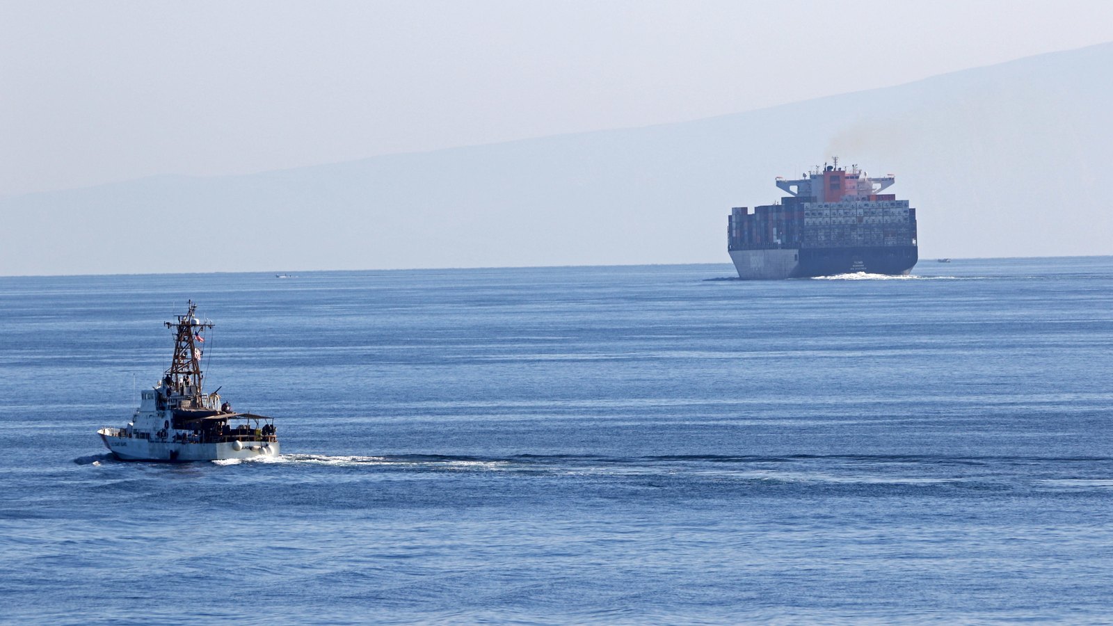 A patrol vessel under way in the Strait of Hormuz