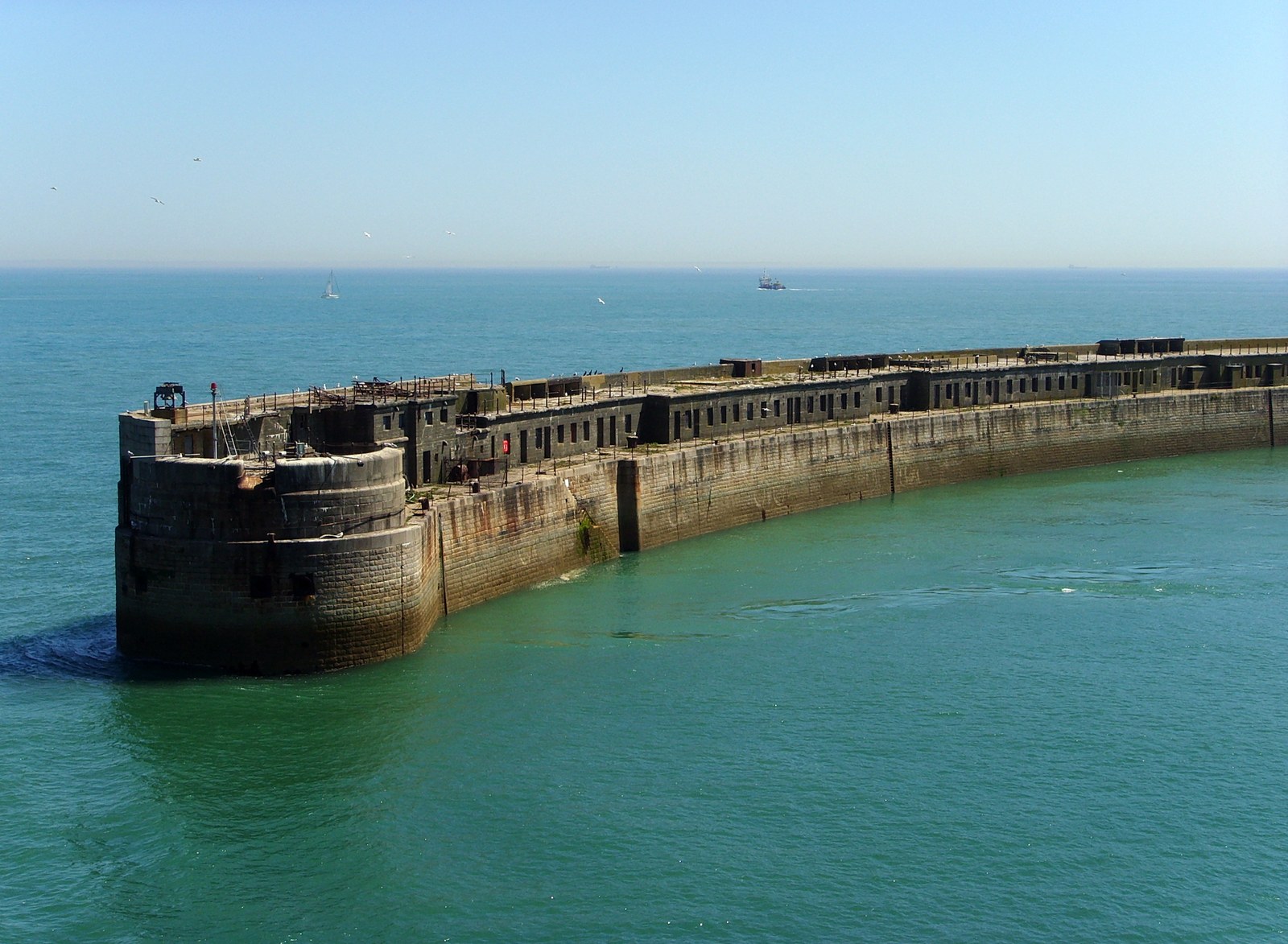 The Port of Dover viewed from a ferry across the English Channel.