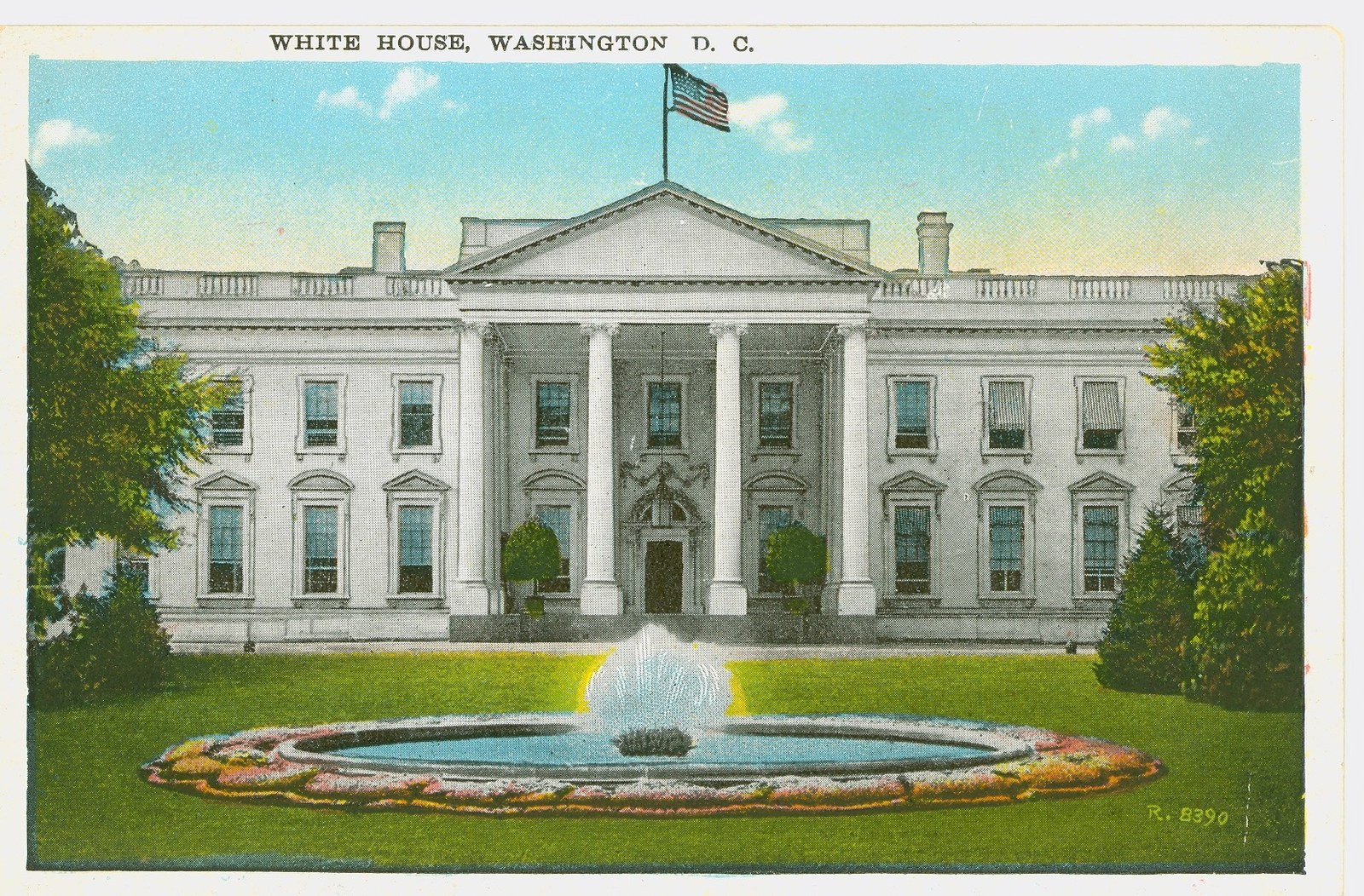 The White House in Washington viewed from the north side.